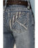 Image #4 - Rock & Roll Denim Girls' Embellished Pocket Panel Bootcut Jeans, Blue, hi-res