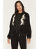 Image #1 - Rock & Roll Denim Women's Microsuede Studded Bomber Jacket, Black, hi-res