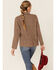 Lush Women's Camel Plaid Woven Blazer Jacket, Camel, hi-res
