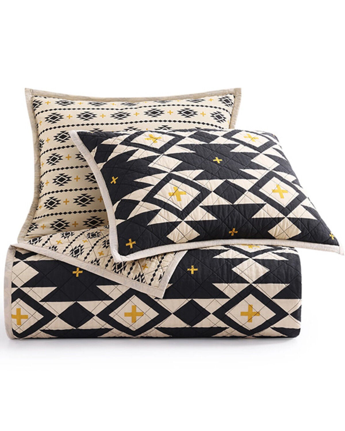 HiEnd Accents High Desert Reversible 3 Piece Quilt Set - King Size, Black, hi-res