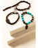 Image #1 - Shyanne Women's Willow Moon Leather Beaded Bracelet Set, Rust Copper, hi-res