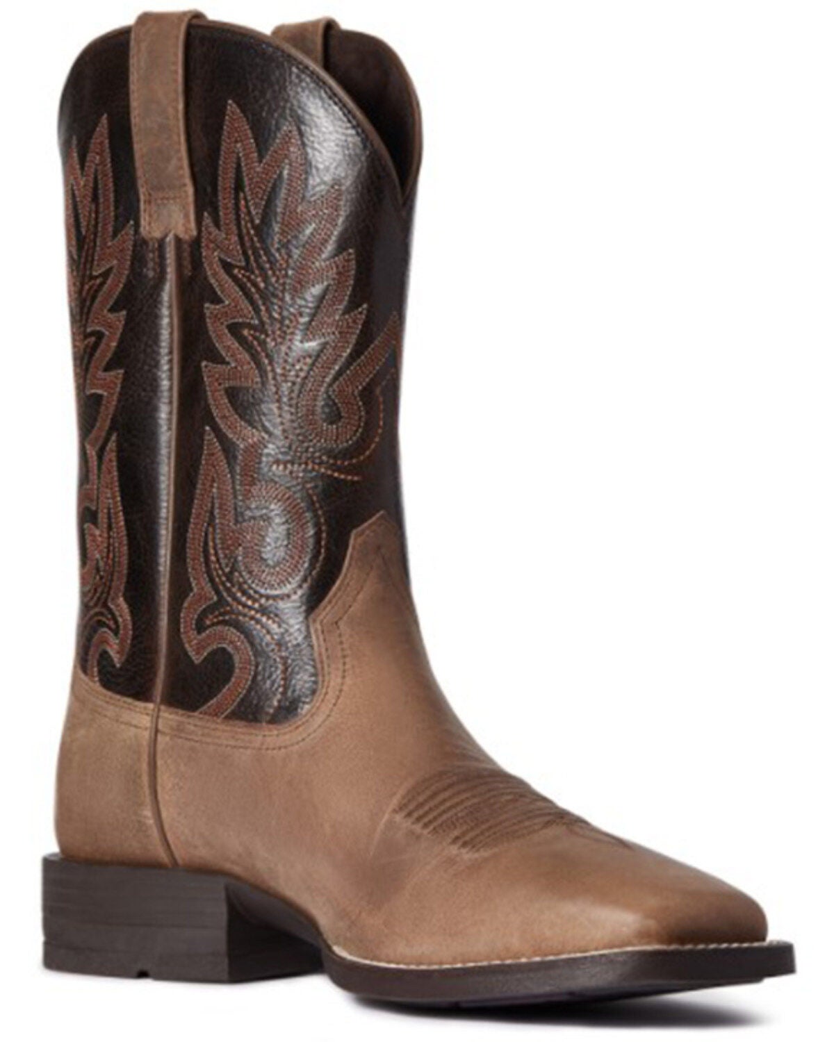 Ariat Men's Authentic Layton Performance Western Boot - Broad Square Toe, Brown, hi-res