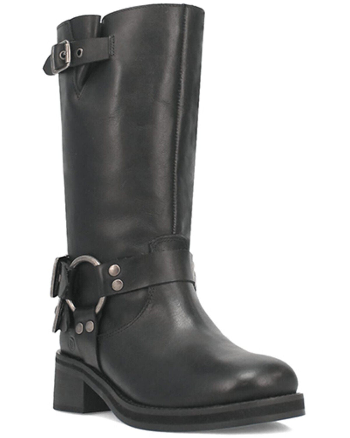 Dingo Women's Harlee Motorcycle Boots - Round Toe, Black, hi-res
