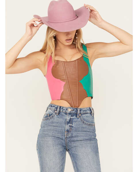 Image #2 - Understated Leather Women's Neon Moon Bustier, Multi, hi-res