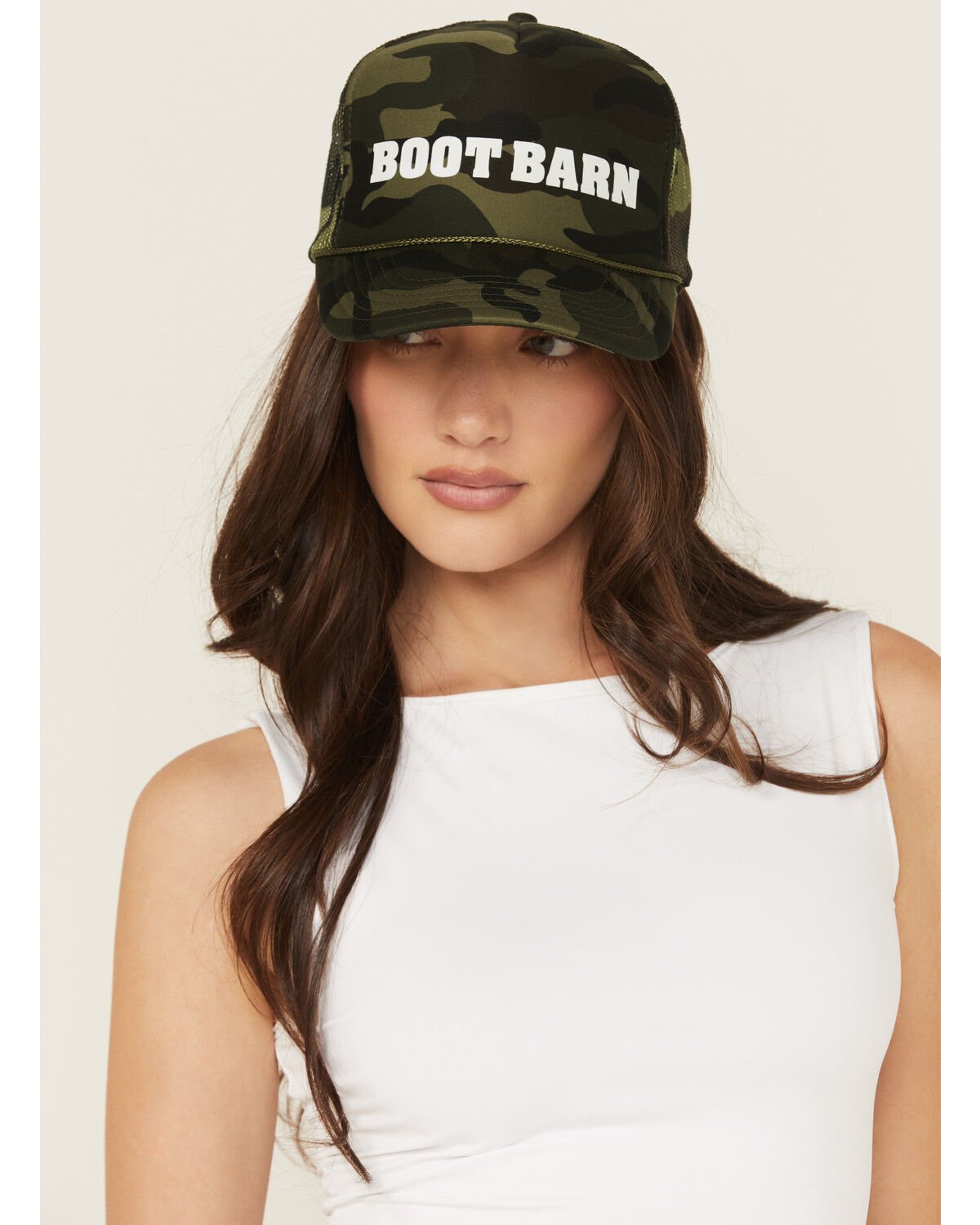Image #2 - Boot Barn Camo Print Logo Ball Cap, Camouflage, hi-res