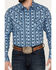Image #3 - Cinch Men's Southwestern Print Long Sleeve Western Snap Shirt, Light Blue, hi-res
