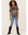 Somewhere West Girls' Cowboy Tiger Graphic Tee, Charcoal, hi-res