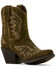 Image #1 - Ariat Women's Chandler Suede Western Booties - Snip Toe, Olive, hi-res