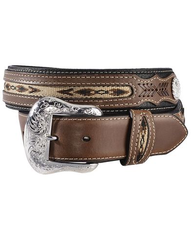 Nocona Ribbon Inlay Leather Belt - Reg & Big | Boot Barn