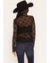 Image #4 - Miss Me Women's Rhinestone Lace Long Sleeve Top, Black, hi-res