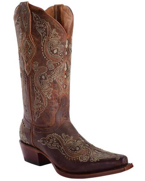 Image #1 - Shyanne Women's Isabelle Inlay Stud Western Boots - Snip Toe, , hi-res
