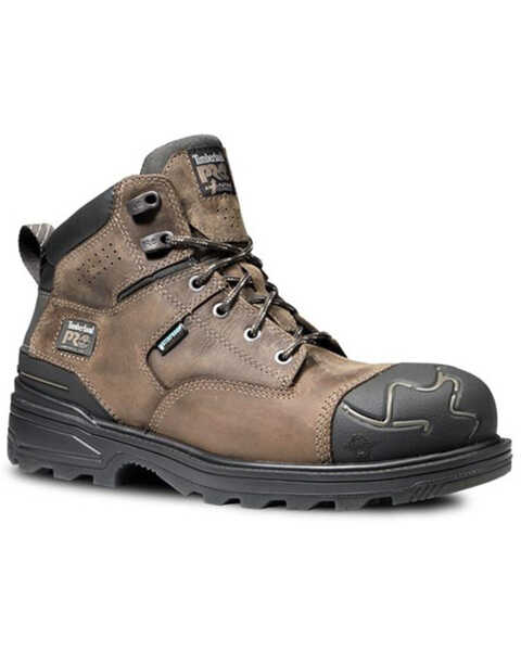 Timberland Men's Magnitude 6" Waterproof Work Boots - Composite Toe, Brown, hi-res