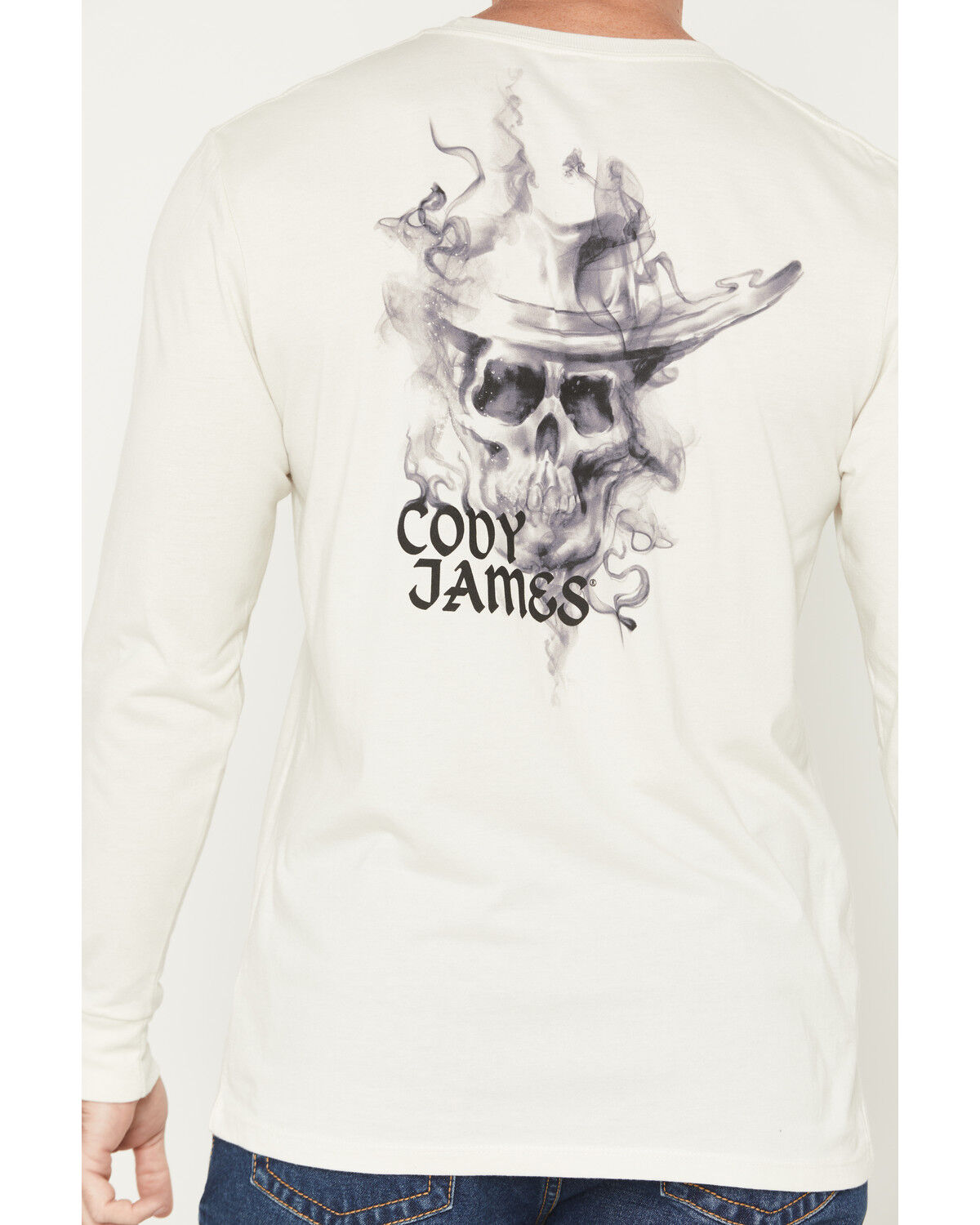 Image #4 - Cody James Men's Smoke Skeleton Long Sleeve Graphic T-Shirt, Natural, hi-res