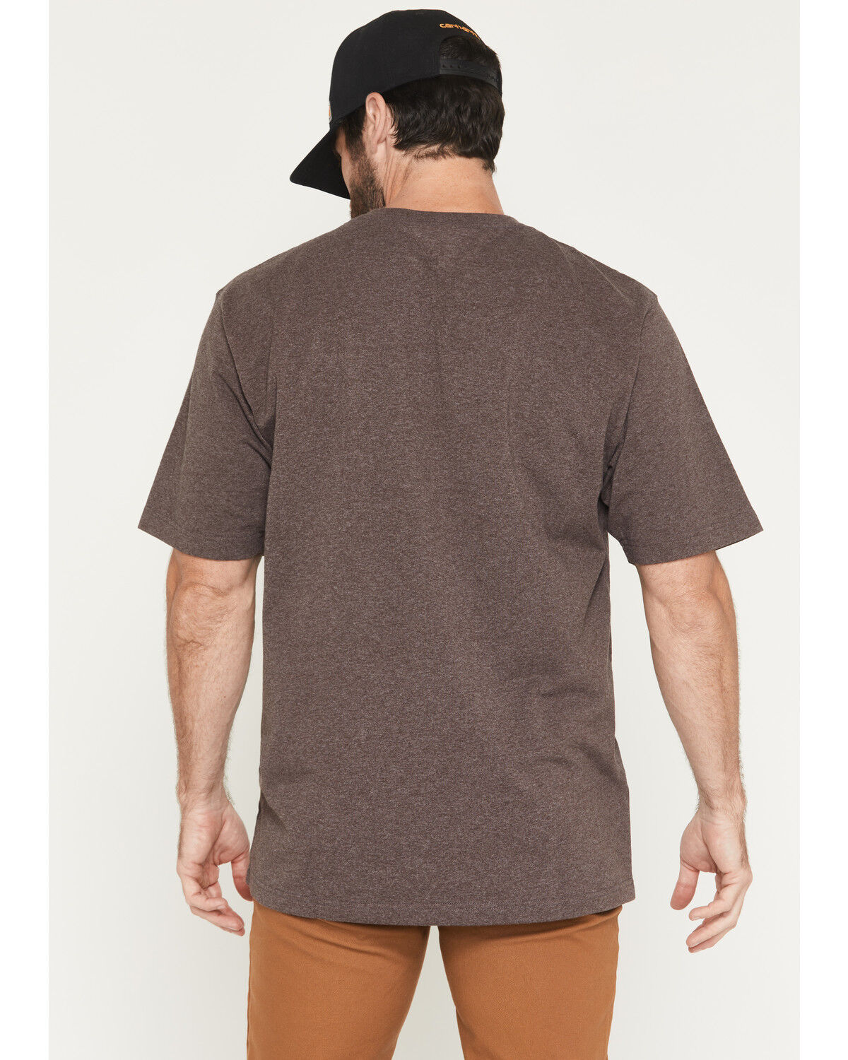 Image #4 - Carhartt Men's Solid Loose Fit Heavyweight Short Sleeve Pocket Work T-Shirt, Dark Grey, hi-res