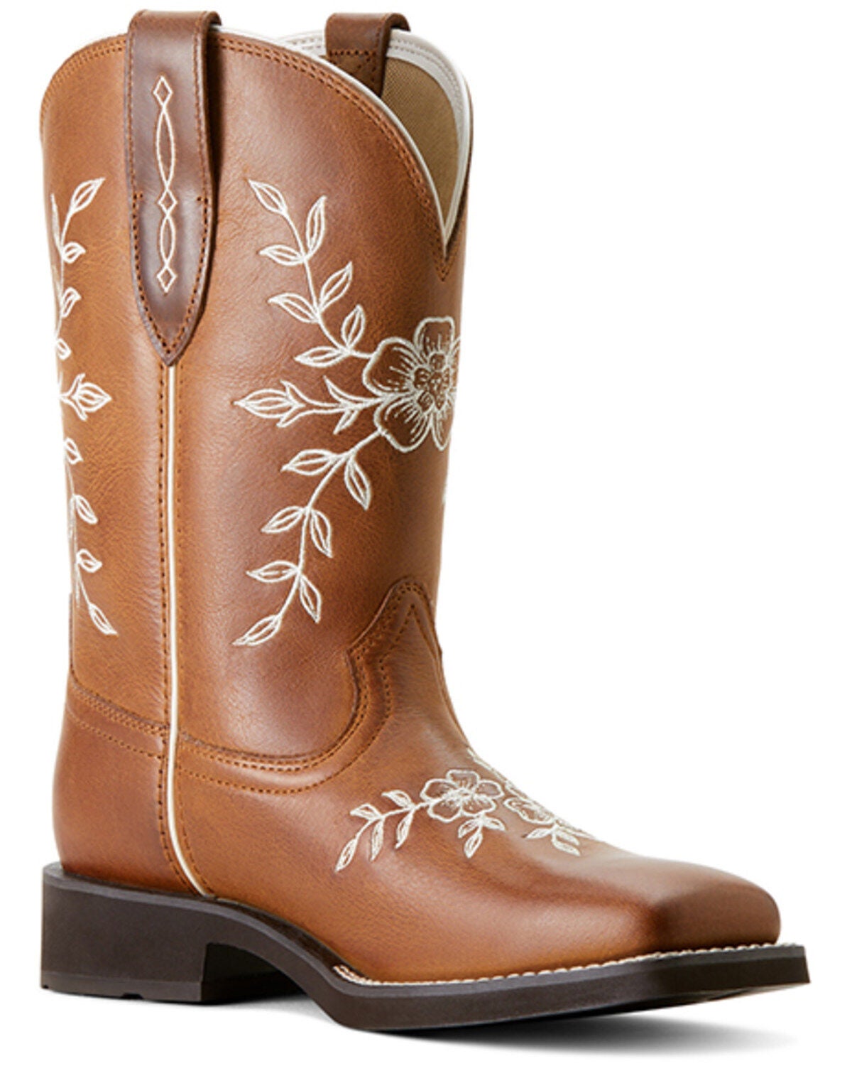 Ariat Women's Flora Country Cork Performance Western Boots - Broad Square Toe, Brown, hi-res