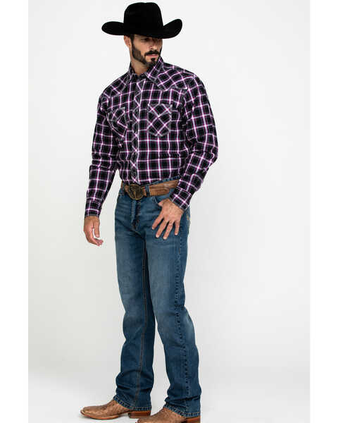 Image #6 - Wrangler 20X Men's Advanced Comfort Plaid Long Sleeve Western Shirt , , hi-res