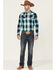 Image #2 - Cody James Men's Gateway Large Plaid Long Sleeve Snap Western Shirt, Navy, hi-res