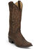 Image #1 - Justin Men's Leather Western Boots - Round Toe, Brown, hi-res