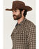 Image #2 - Cody James Men's Jenks Plaid Print Long Sleeve Snap Western Shirt, Grey, hi-res