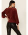 Image #3 - Shyanne Women's Fired Brick Velour Puff Long Sleeve Top  , , hi-res