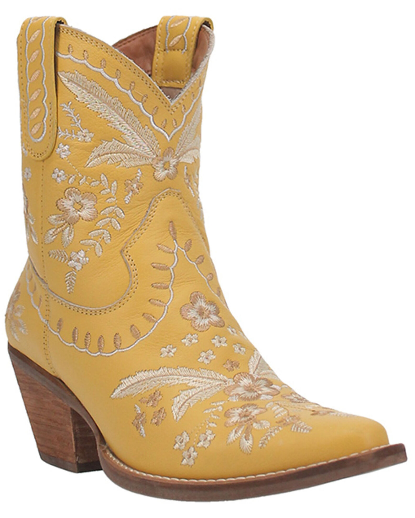 Image #1 - Dingo Women's Primrose Western Booties - Snip Toe, Yellow, hi-res