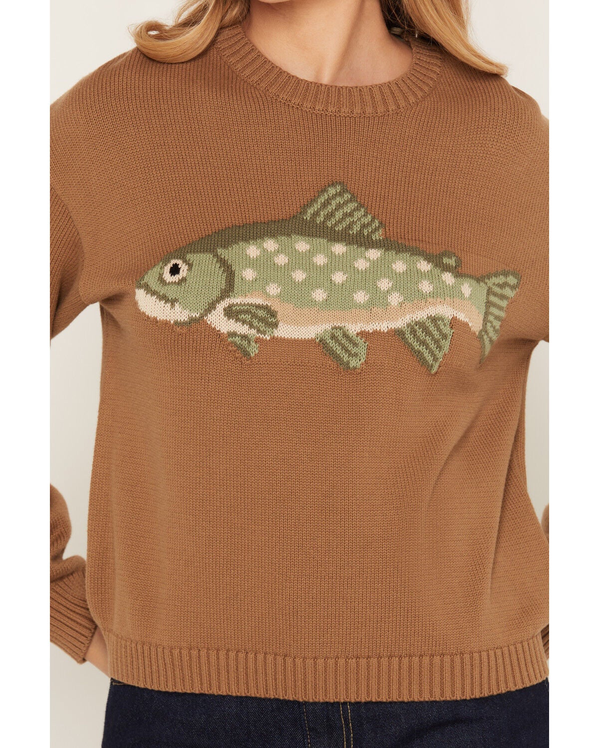 Image #3 - Wishlist Women's Fish Sweater, Brown, hi-res