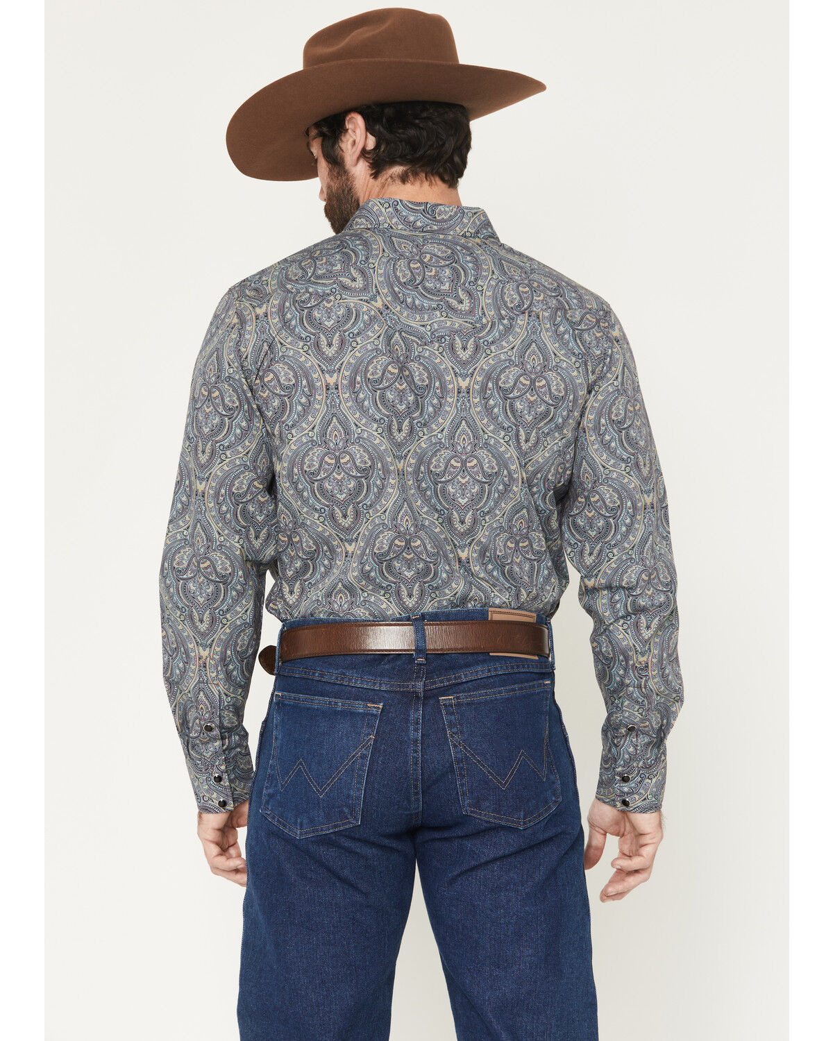 Image #4 - Gibson Trading Co Men's Paisley Power Paisley Print Long Sleeve Snap Western Shirt - Tall, Multi, hi-res