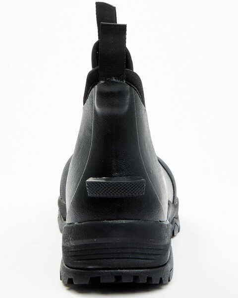 RANK 45 Men's 6.5" Rubber Ankle Boots - Round Toe, Black, hi-res