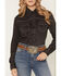 Image #3 - Cowgirl Hardware Girls' Faux Suede Long Sleeve Pearl Snap Stretch Western Shirt, Black, hi-res