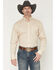 Image #1 - George Strait by Wrangler Men's Geo Print Long Sleeve Button-Down Stretch Western Shirt, Tan, hi-res