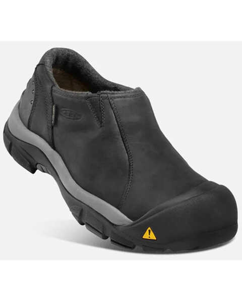 Keen Men's Black Brixten Low Waterproof Slip-On Hiking Shoe , Black, hi-res