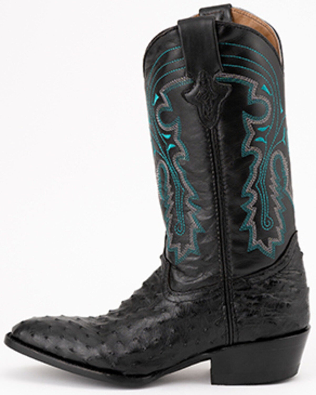 Ferrini Men's Colt Full Quill Ostrich R Toe Boots - Black