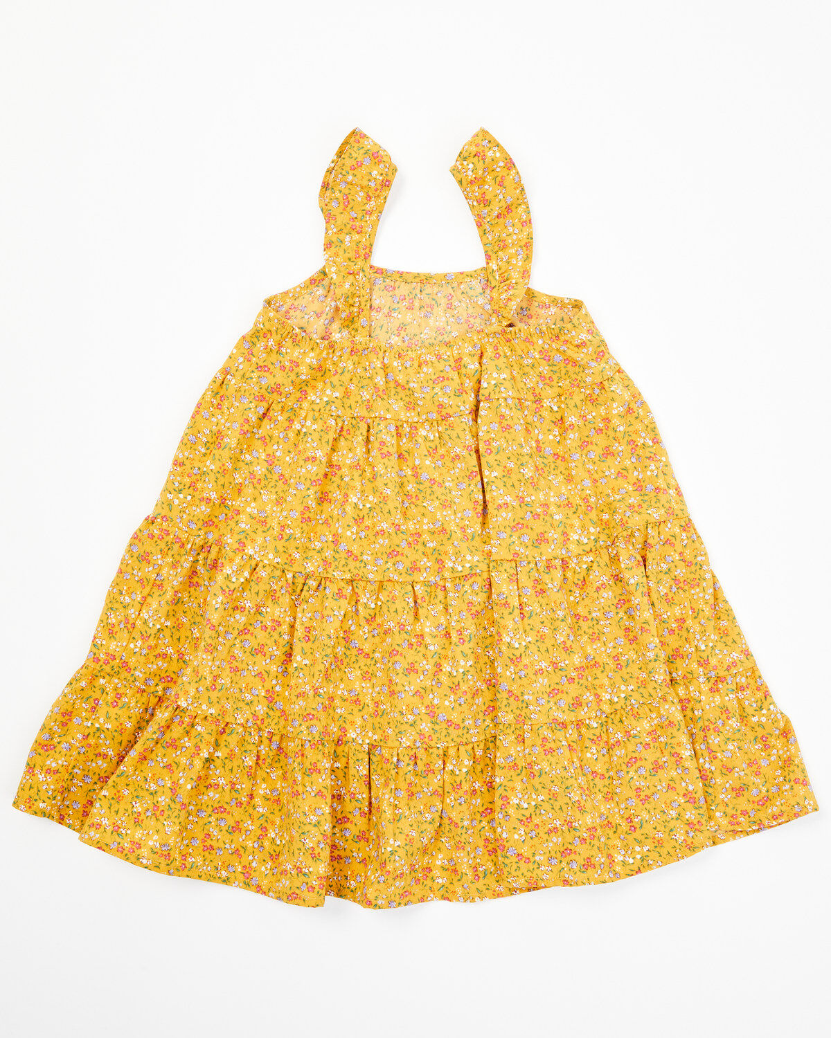 Image #3 - Yura Toddler Girls' Floral Print Sleeveless Dress, Mustard, hi-res