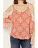 Image #3 - Wild Moss Women's Medallion Cold Shoulder Top, Rust Copper, hi-res