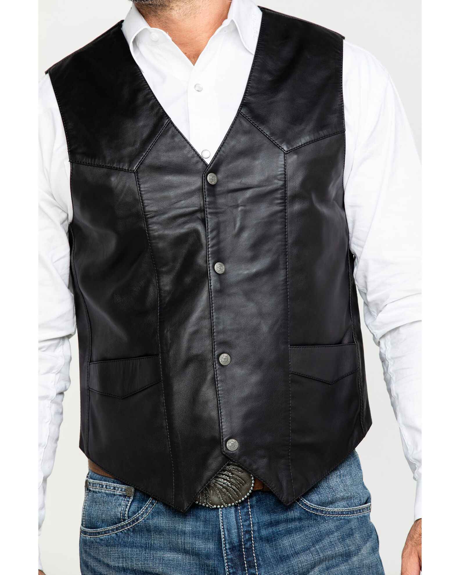 Image #4 - Liberty Wear Men's Jackson Lambskin Leather Vest - Big, Black, hi-res
