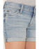Image #2 - Wrangler Girls' Light Wash Cuffed Daisy Embroidered Jean Shorts, Blue, hi-res
