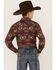 Image #4 - Panhandle Boys' Southwestern Print Long Sleeve Snap Western Shirt, Orange, hi-res