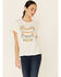 Image #1 - Cut & Paste Women's Bless This Mess Floral Graphic Short Sleeve Tee, Ivory, hi-res