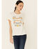 Image #1 - Cut & Paste Women's Bless This Mess Floral Graphic Short Sleeve Tee  , Ivory, hi-res
