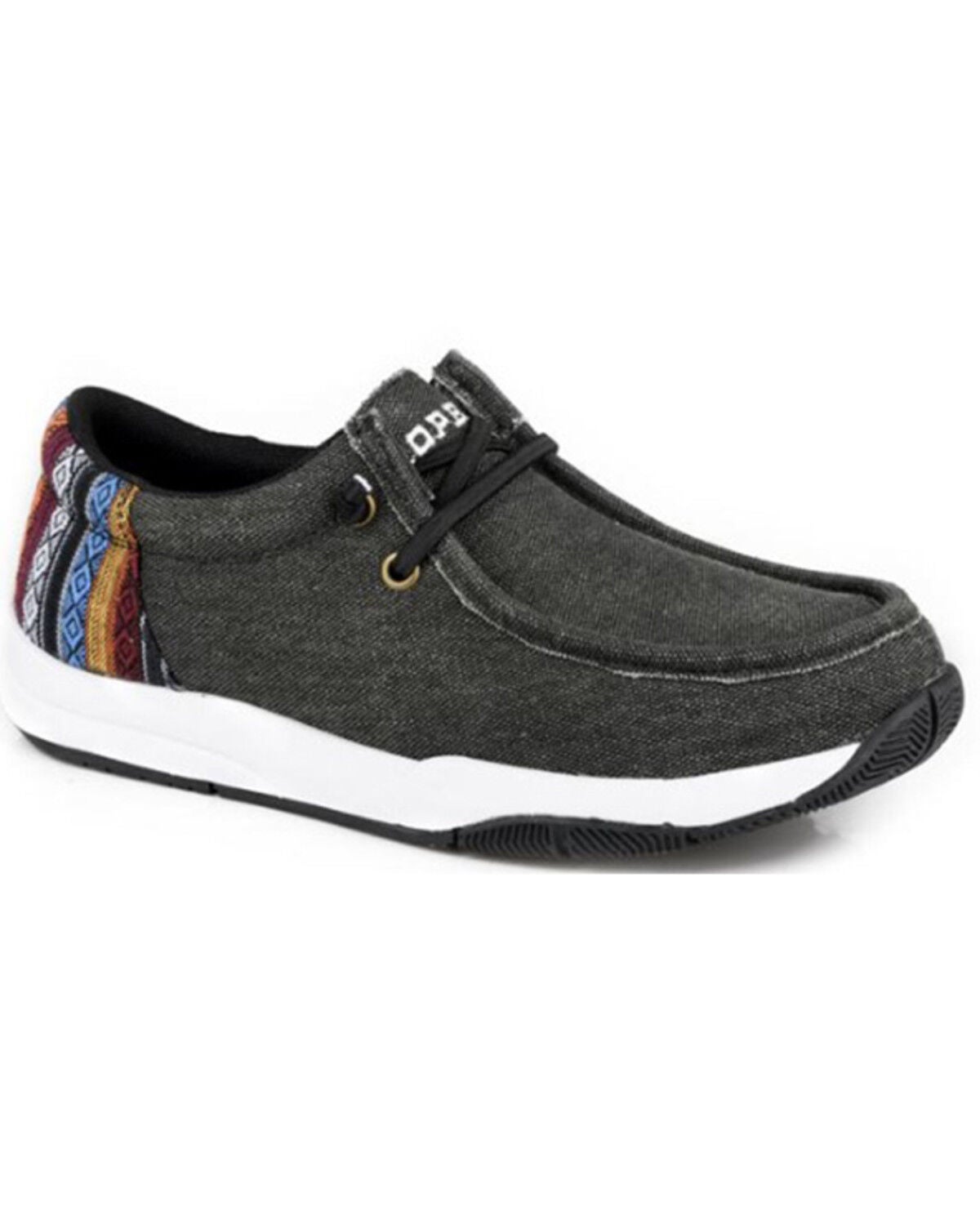 Roper Women's Clearcut Low Southwestern Print Casual Shoes - Moc Toe, Black, hi-res