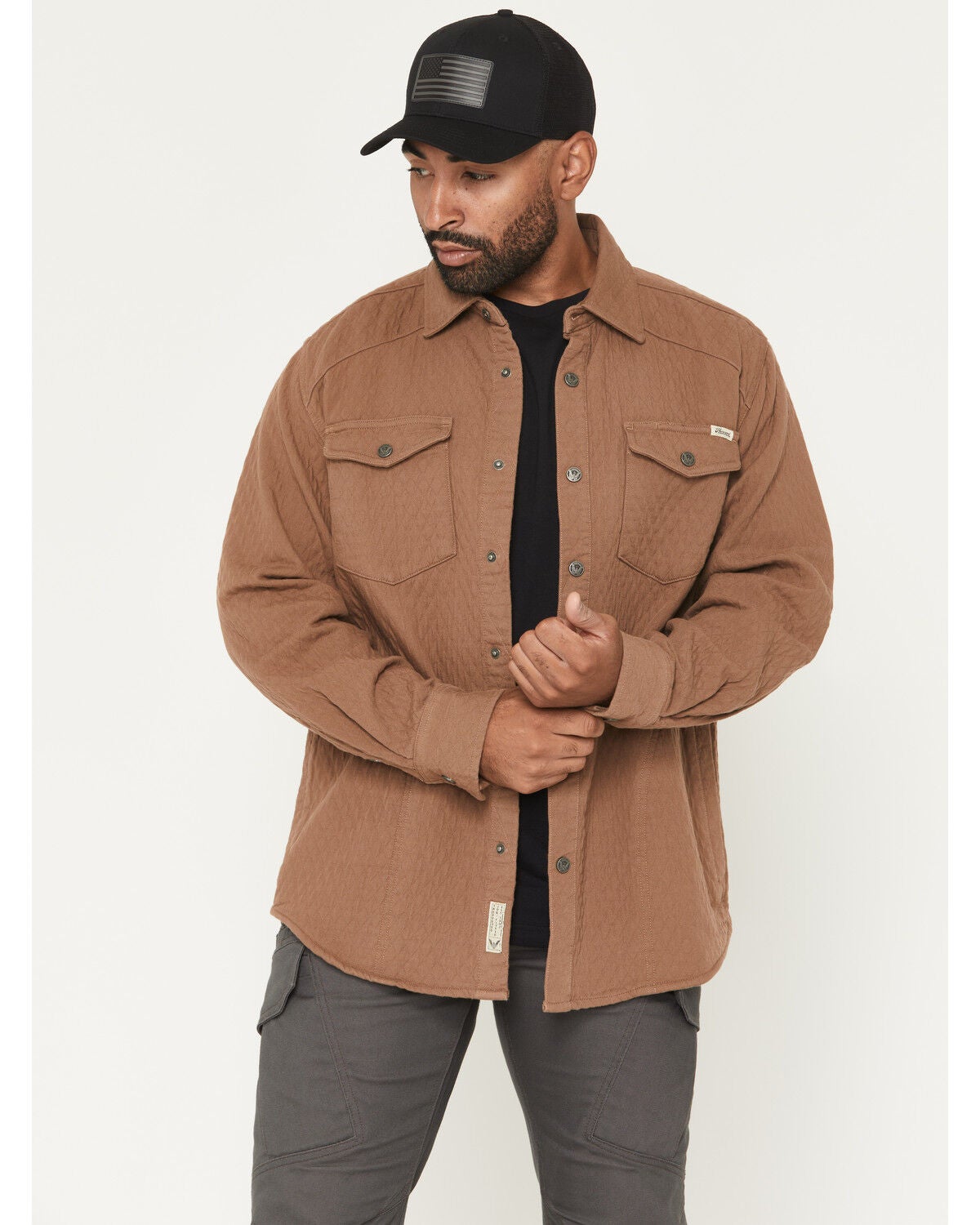 Thorogood Men's Rugged Ridge Snap Shirt Jacket, Khaki, hi-res