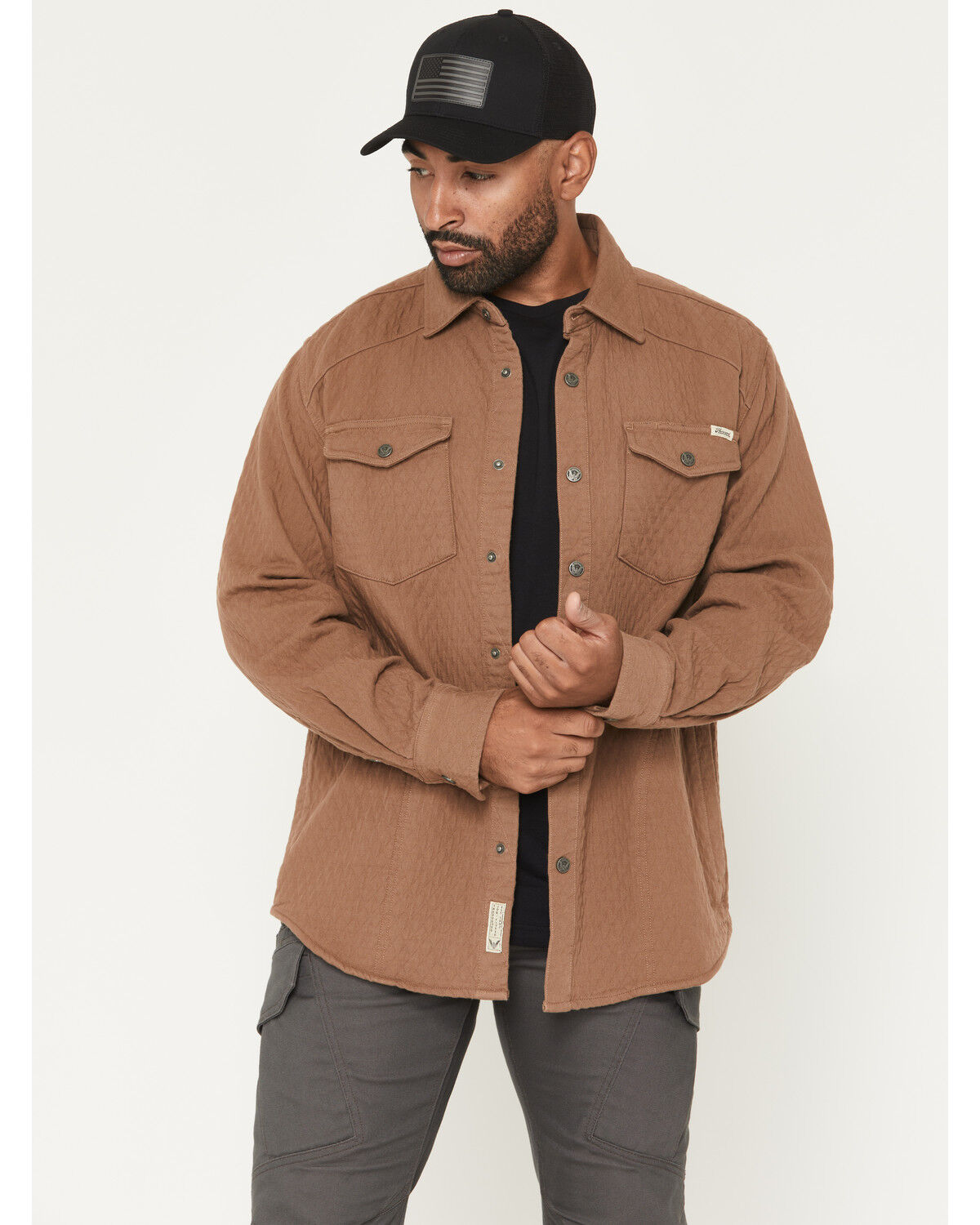 Image #1 - Thorogood Men's Rugged Ridge Snap Shirt Jacket, Khaki, hi-res