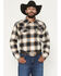 Image #1 - Cody James Men's Bull Rider Plaid Print Long Sleeve Snap Flannel Shirt, Tan, hi-res
