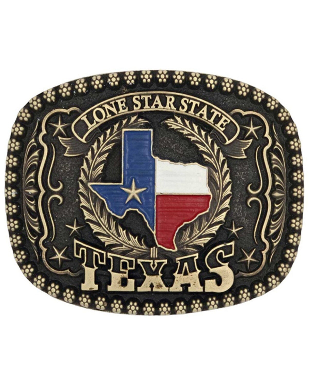 Montana Silversmiths Lone Star Heritage Attitude Buckle, Brass, hi-res