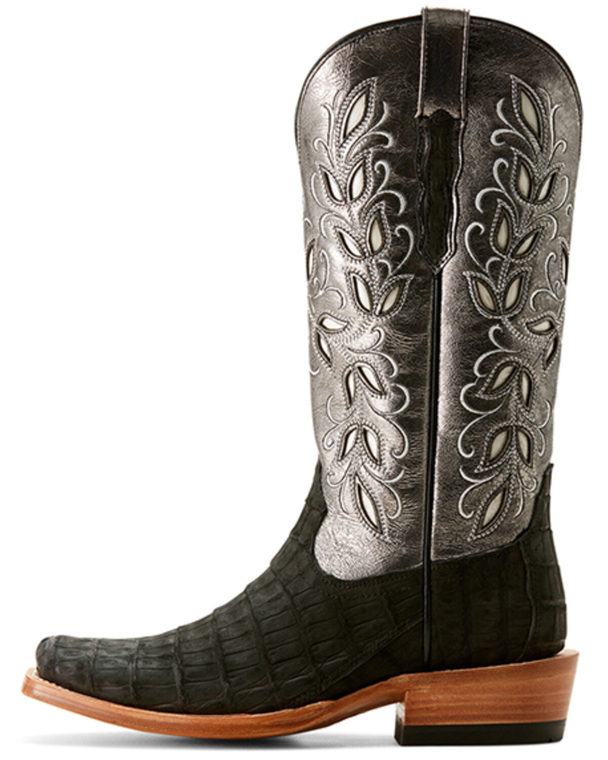 Image #2 - Ariat Women's Futurity Exotic Caiman Western Boots - Square Toe, Black, hi-res