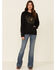 Ruby's Rubbish Women's She's A Good Girl USA Seal Graphic Hooded Sweatshirt , Black, hi-res