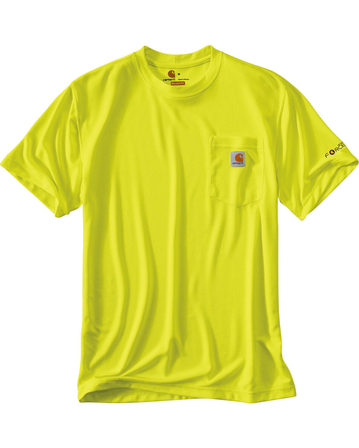 Carhartt Men's Color Enhanced Force Short Sleeve T-Shirt - Tall, Bright Yellow, hi-res