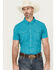 Image #1 - Rock & Roll Denim Men's Tek Solid Short Sleeve Snap Western Shirt, Turquoise, hi-res