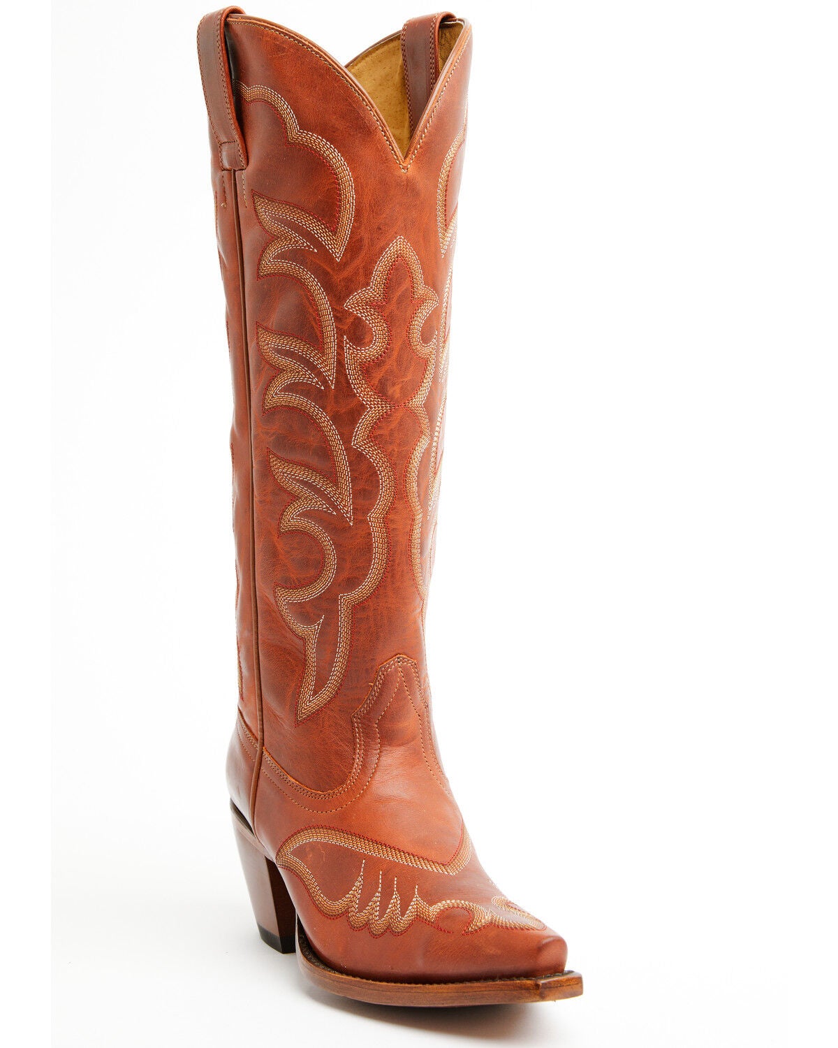 Shyanne Women's High Desert Tall Western Boots - Snip Toe, Brandy Brown, hi-res