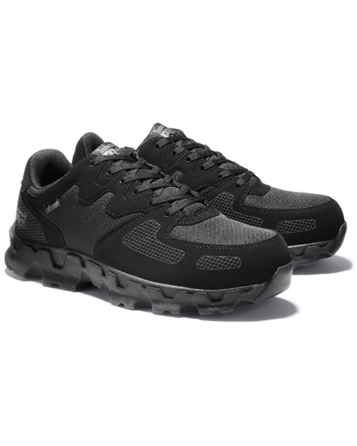 Image #1 - Timberland Men's Powertrain SD Work Shoes - Alloy Toe, Black, hi-res